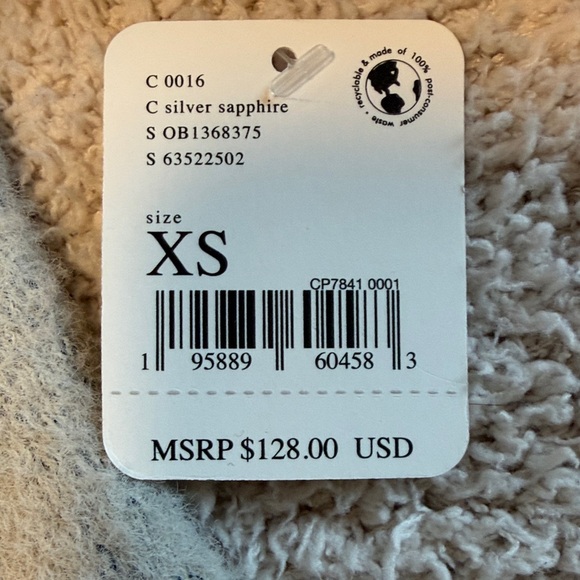 NWT Free People San Vincente Pullover Sweater in Silver Sapphire - Picture 2 of 6